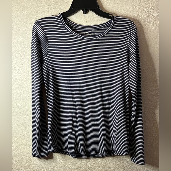 Eddie Bauer Navy & White Stripes Long Sleeve Top M - Picture 3 of 9